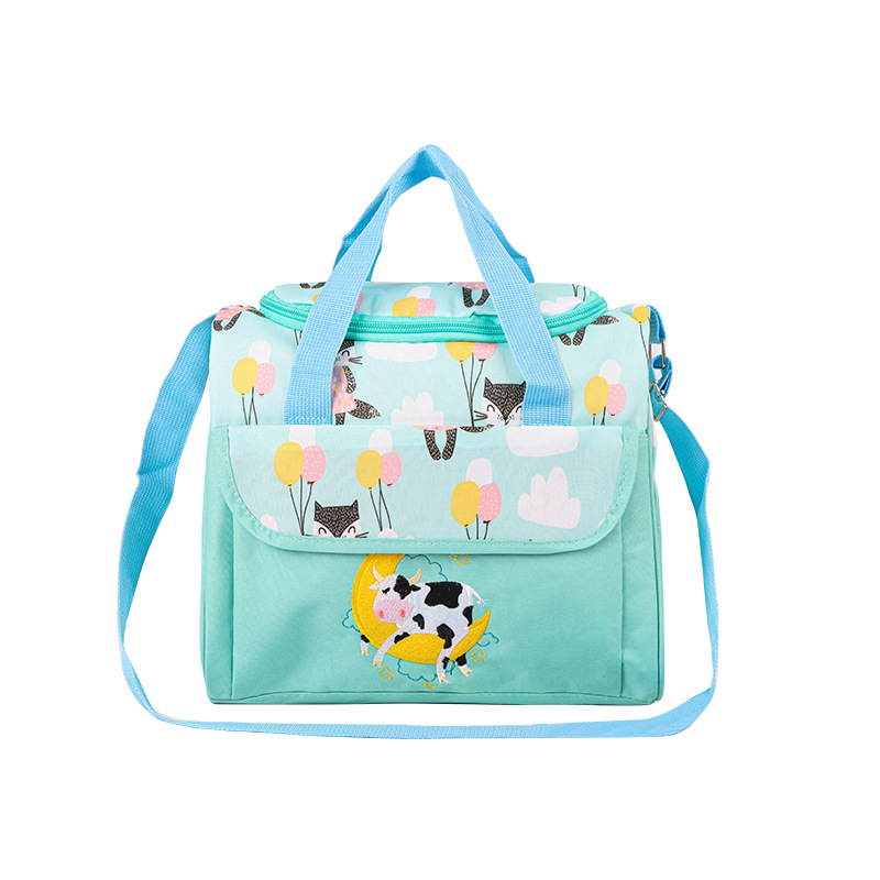 Small size with lid, kitten design - green