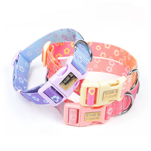 Macaron Pastell Custom Logo Hunde halsbänder Umwelt freundliche recycelte Nylon nachhaltige Entwicklung Mode und einfacher Stil - Product Image 2