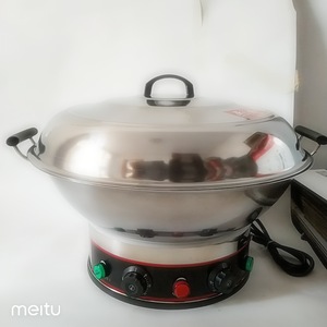 Commercial Electric Hot Pot 58kg Silver Gray With Anti-Dry Burn And Timing Function For Canteens Restaurants Hotels - Product Image 1