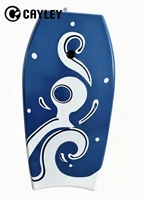 Planche de bodyboard bleue à motif vague, profilée pour glisser sur les vagues, avec attache de laisse, pour piscine et bord de mer, sport aquatique pour débutants
