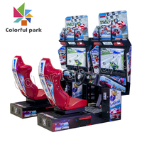 Machine de jeu 4d automatique, parc coloré, pièces de monnaie, simulateur de course, voiture de course
