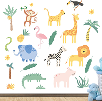 Papier peint auto-adhésif personnalisé DIY enfants Stickers muraux animaux de bande dessinée PVC Stickers muraux pour chambre d'enfants salle de classe porte décor