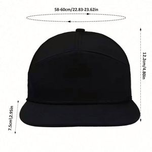 Gorra de béisbol unisex personalizada de 7 paneles con malla perforada a láser, estilo urbano, snapback, deportiva, con cuerda y visera plana. - Product Image 3