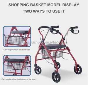 <span class=keywords><strong>Chariot</strong></span> <span class=keywords><strong>de</strong></span> courses pliable en aluminium ultra léger pour personnes âgées, déambulateur pour adultes - Product Image 3