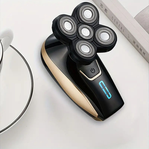 Rasoir Électrique Rotatif pour Hommes, Étanche et Rechargeable, <span class=keywords><strong>Tondeuse</strong></span> à Cheveux Crâne, Utilisation Humide et Sèche, Outil de Toilettage pour Têtes Chauves - Product Image 2
