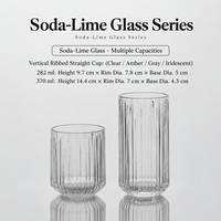 Gobelet en verre rayé commercial pour thé aux fruits, Americano glacé, latte, café, whisky, boissons, café, restaurant, vente en gros