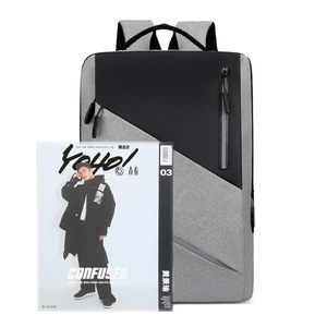 <b>Laptop</b> <b>Backpack</b> For Men <b>15</b> <b>Inches</b> Waterproof Business Travel With Usb Port Gray Black Blue Red Solid Color - Product Image 3