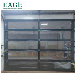 American Modern Aluminio Vidrio Deslizante Arriba Plegable <span class=keywords><strong>Dos</strong></span> puertas de garaje para automóviles Vista completa 16x7 <span class=keywords><strong>Puerta</strong></span> seccional Precio competitivo - Product Image 6