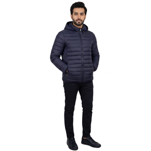 Chaqueta de Invierno Acolchada Unisex de Talla Grande para Hombre, Hecha a Medida con Calidad Profesional, Cuello Alto de Lona, Logotipo Frontal, Transpirable y de Secado Rápido - Product Image 1