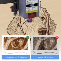 Mesin Pengukir Laser Semikonduktor Desktop T4040 Mini CNC Router Modul Laser 40/80W Kayu AI Berpendingin Udara Kontrol Android