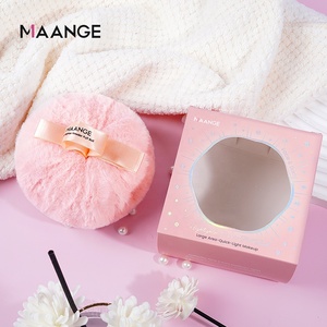 MAANGE nouvelle arrivée rose surbrillance maquillage poudre feuilletée boîte professionnelle avec logo personnalisé grande éponge feuilletée de haute qualité - Product Image 2