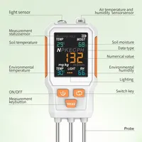 Détecteur de sol multifonction 10 en 1, testeur numérique de sol à 3 sondes pour PH, humidité, NPK, 0-60C, humidité, lumière, ferme, verger
