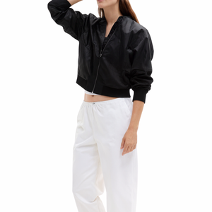 Blouson aviateur pour femmes taille personnalisée teint uni bonne qualité blousons aviateur décontractés pour femmes pour vêtements de rue - Product Image 2