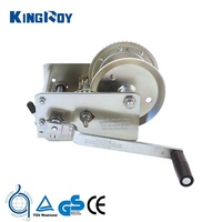 Cabrestante Manual de Acero Kingroy de 3700 lb con Doble Velocidad y Mango de Fijación Rápida para Remolque de Barco