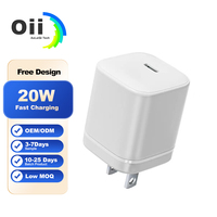 Pengisi Daya Cepat Tahan Api 20W PD Mini Tipe-C Populer, Adaptor Portabel Ringkas untuk Ponsel & Tablet