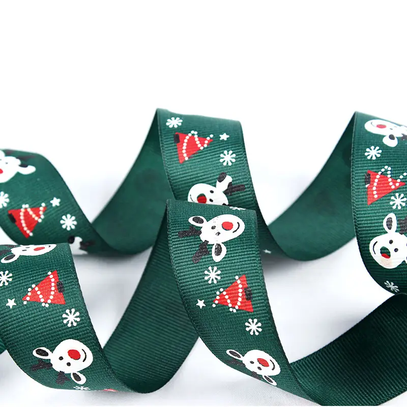 Nhà Máy Bán Buôn Màu Sắc Trang Trí In Tình Yêu Bạn Tim Satin In Quà Tặng Satin Claus Giáng Sinh Ribbon Với Logo