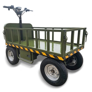 Four-wheel Disc System Battery Powered Hand Push Flatbed Transport Trolley <b>Carts</b> Price - Product Image 3