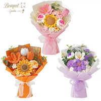 Bouquet de fleurs artificielles en laine crochetée fait main, best-seller, écologique, pour la fête des mères, décoration de la maison, mariage, cadeaux d'entreprise |