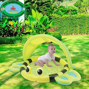 Piscina Gonfiabile Personalizzata in PVC a Forma di Ape per Bambini con Parasole per Divertimento Estivo in Acqua - Product Image 1