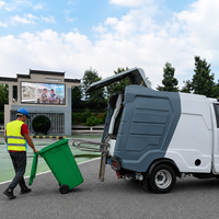 Camionnette d'occasion pour le nettoyage de poubelles, mini-camionnette compacte avec bacs de 120L et 240L pour le lavage et le nettoyage des poubelles