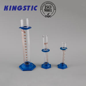 Borosilicato 3.3 vetro laboratorio graduato 25ml cilindro di misura con Base esagonale in plastica - Product Image 2