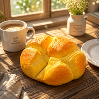 Jouet anti-stress réaliste en forme de croissant super grand, souple, épais, en PU, à récupération lente, pour pincer au doigt