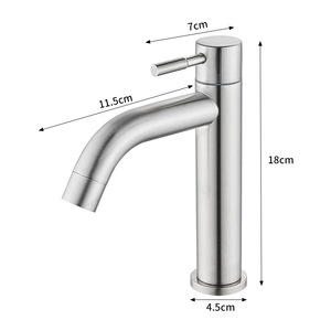 Robinet de <span class=keywords><strong>lavabo</strong></span> de haute qualité en acier inoxydable, petit, <span class=keywords><strong>pas</strong></span> <span class=keywords><strong>cher</strong></span>, en alliage de zinc, à un seul niveau, mélangeur d'eau chaude et froide - Product Image 3