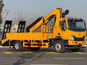 Camion porte-charge autoportant 4x2 avec grue 8T, double fonction de levage et de transport de machines de construction - Product Image 3