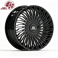 Jantes forgées monobloc 16-24 pouces noir brillant multi-rayons en alliage d'aluminium 25 mm pour voiture de tourisme, berline de luxe, SUV