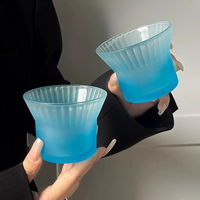 Vente en gros 210ml petite tasse de crème glacée colorée large bouche décor de mariage givré eau froide café verres à boire