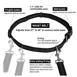 Correa <span class=keywords><strong>de</strong></span> Nailon Reflectante <span class=keywords><strong>para</strong></span> <span class=keywords><strong>Perros</strong></span> con Manos Libres, Bolsa con Cremallera en la Cintura, Correa Elástica Resistente <span class=keywords><strong>para</strong></span> Correr y Caminar con Manos Libres - Product Image 4
