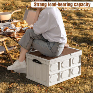 صندوق تخزين قابل للطي للتخييم في الهواء الطلق، منظم بلاستيكي صغير محمول، صندوق تخزين احتياطي للسيارة - Product Image 5