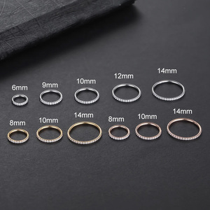 <span class=keywords><strong>Gaby</strong></span> ASTM F136 Joyería de titanio de grado implante para piercing de nariz y septum, Clicker de titanio dorado 20g, Joyería corporal para piercing - Product Image 3
