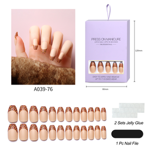 Chine vente en gros fait à la main fausse presse sur les <span class=keywords><strong>ongles</strong></span> boîte d'emballage noir français pointe presse sur les <span class=keywords><strong>ongles</strong></span> ensemble avec de la <span class=keywords><strong>colle</strong></span> - Product Image 6