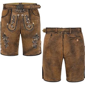 Lederhosen sur mesure pour homme en cuir véritable, shorts au-dessus du genou, tenue bavaroise pour l'Oktoberfest - Product Image 1