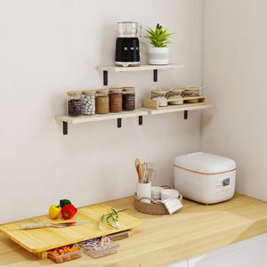 Set di 3 Mensole Galleggianti in Legno, Mensole Decorative da Parete per Stoccaggio, Resistenti alla Muffa, Impermeabili, Mensole Moderne da <span class=keywords><strong>Doccia</strong></span> - Product Image 2