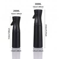 Botella de Spray Continuo de Alta Presión para Barbería, 200 ml, a Prueba de Fugas, con Gatillo Negro, Forma de Cilindro, PP/PET