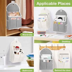 Functional Foldable Waterproof Over Door Pouch Fabric Storage <b>Basket</b> Caddy Wall Hanging Organizer Bag Pockets for Closet <b>Shelves</b> - Product Image 6
