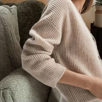 Ensemble deux pièces en cachemire tricoté pour femme, style simple et tendance, combinaison avec pantalon, prix d'usine