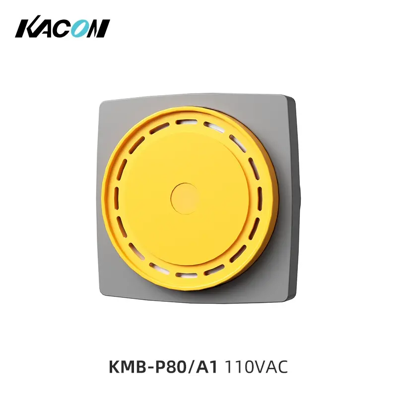 زر تأثير صوتي فوري مزود بزجاجة من KACON طراز PMB-P80 D4 إنذار للمعدات الصناعية يعمل بالتيار المستمر 24 فولتًا