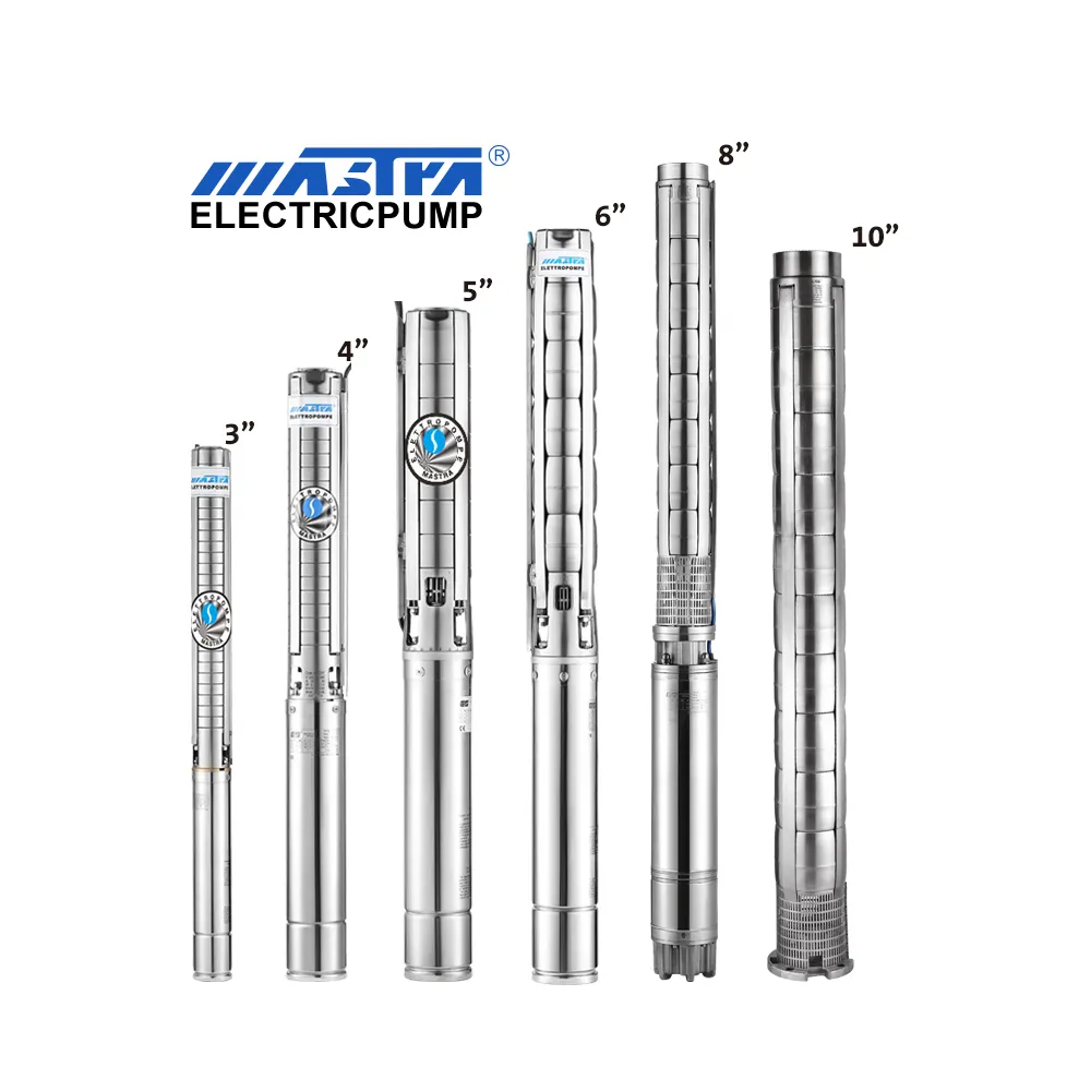 MASTRA entièrement en acier inoxydable italie puits profond pompes de forage centrifuges AC onduleur solaire pompe à eau submersible