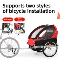 Remorque de cargaison de vélo en métal de voyage d'installation facile détachable enfants trois roues 3 en 1 remorque de vélo pour animaux de compagnie avec réflecteur