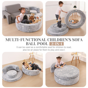 Canapé de jeu modulaire pliable pour enfants, canapé de jeu en mousse pour enfants, ensemble de jeu souple pour tout-petits pour salle de jeux et canapé pour enfants, piscine à balles 2 en 1 - Product Image 4