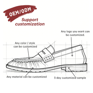 Mocasines Retro Personalizados OEM para Hombre, Parte Superior de Cuero Vacuno de Primera Calidad, Suela Goodyear, Punta Puntiaguda, Sin Cordones, Zapatos de Oficina para Negocios - Product Image 3