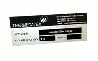 Plaques signalétiques métalliques en acier inoxydable gravé, aluminium anodisé, marquage par code QR avec fixation par rivets pour machines et équipements