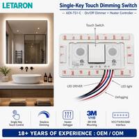 Interrupteur tactile à fonction de mémoire avec réglage de la luminosité de 10 à 100 %, interrupteur tactile à une seule touche pour la gradation de la lumière, pour les bandes lumineuses LED dans les salles de bain