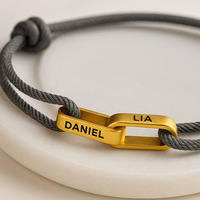 Nouveau bracelet en corde tressé fait main réglable pour couple, bracelet Fred en câble fer à cheval pour l'amitié
