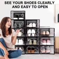 Boîte à chaussures durable, légère, en plastique transparent, empilable, pour le rangement des chaussures