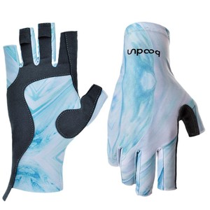 Guantes de Pesca de Medio Dedo con Degradado de Azul a Cian, Protección de Palma, Unisex, para Uso en Exteriores - Product Image 3