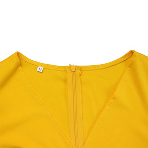 Robe crayon vintage personnalisée en gros, crêpe, satin et maille insérés, manches bouffantes, robe de transition du jour à la nuit - Product Image 3